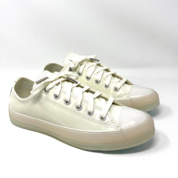 💖MEGA SALE💖Converse CTAS White Patent Leather Casual Shoes Women's 7.5 165605C - Picture 9 of 10